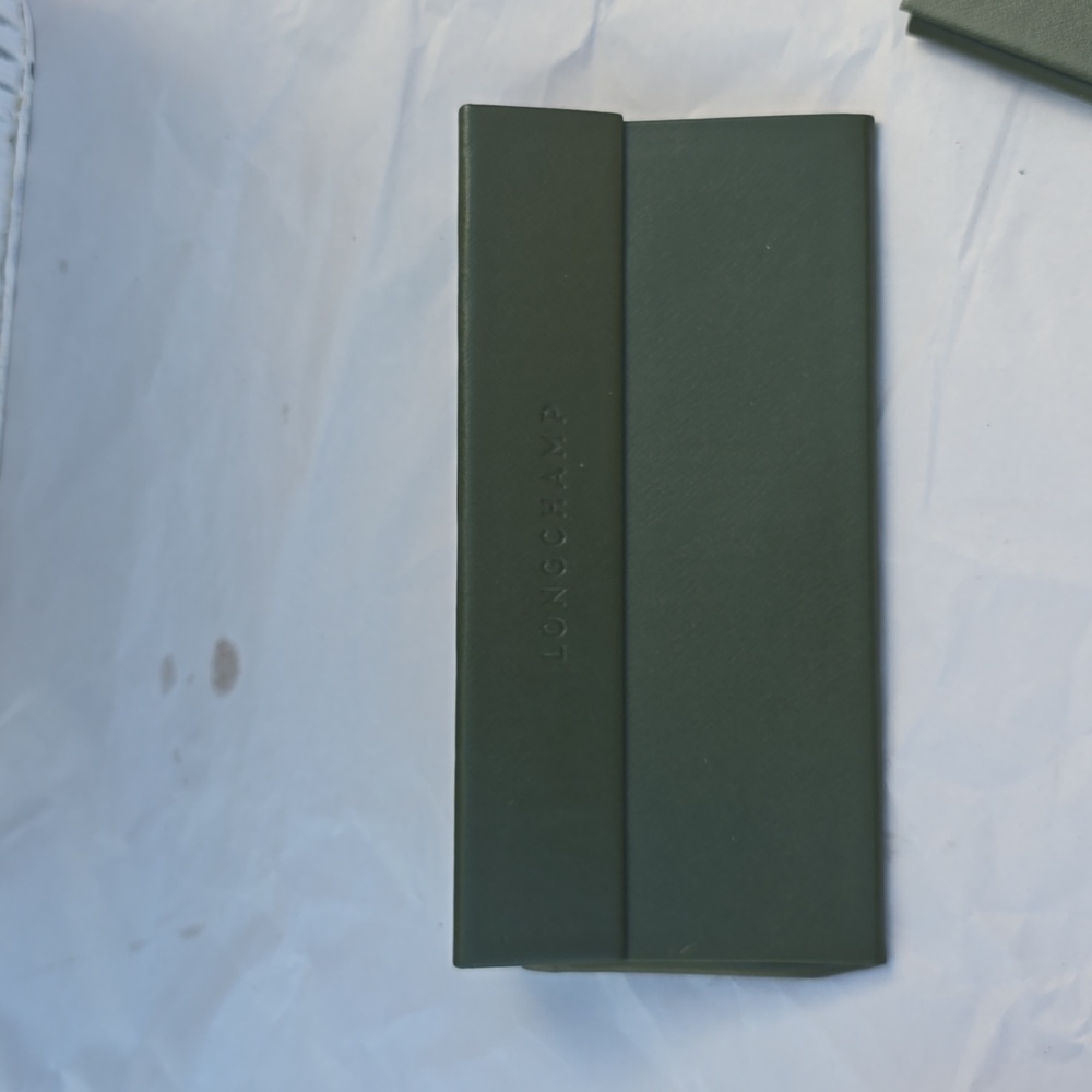 Longchamp Green Leather Sunglasses Case